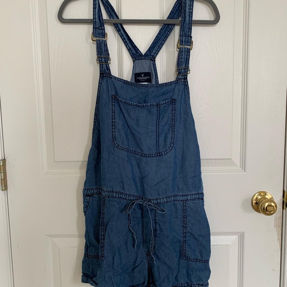 American Eagle denim overall romper